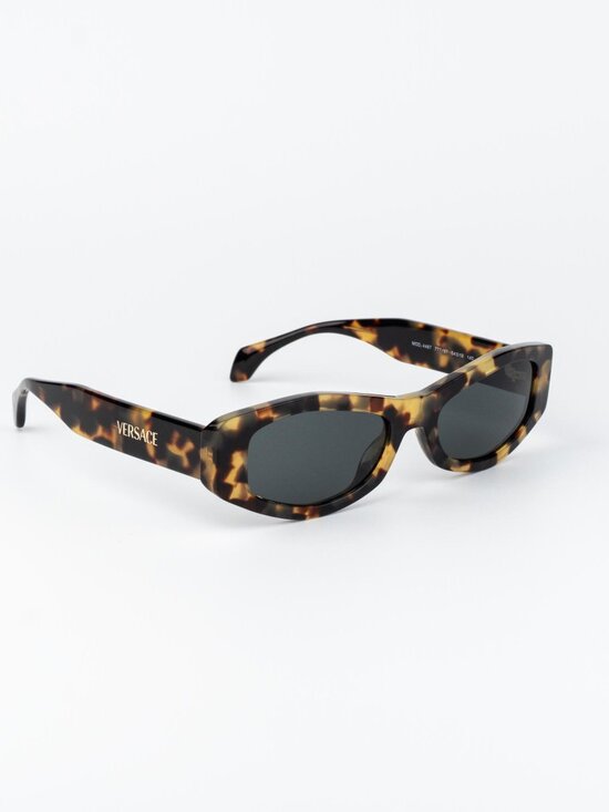 Versace Women Sunglasses Brown Havana Grey Oval VE4487 777/87 NEW AUTHENTIC main image 8